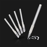 5pcs White Microblading Marker Pen Eyebrow Permanent Marker Pen for Permanent Makeup, Point-and-Line Design Pen (5pcs)